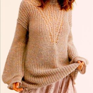 FREE PEOPLE Primrose Pullover Sweater in Surya Orange